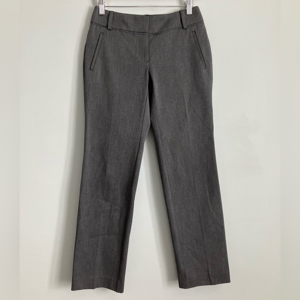 LOFT Julie Straight Grey Mid Rise Trouser Size 00P